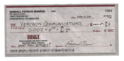 Verizon cheque